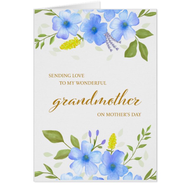 Cartão de dia de as mães para avó (Frente)