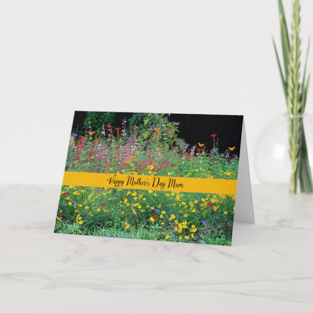 Cartão de dia de as mães para Mãe com flores selva (Frente)