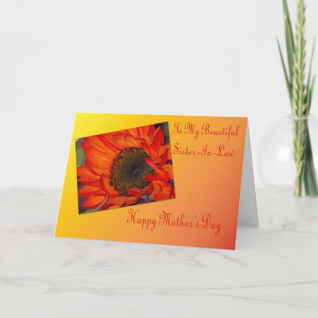 Cartão De dia de as mães Para Sister-In-Law (Frente)