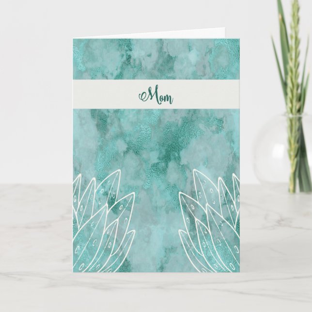 Cartão de dia de as mães para Turquesa Mãe com Pla (Frente)
