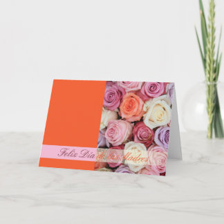 cartão de dia de as mães pastel rosa espanhol