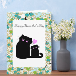 Cartão de Dia de as mães Personalizado Feliz Meow-