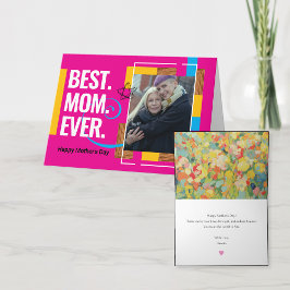 Cartão de Dia de as mães personalizado moderno de