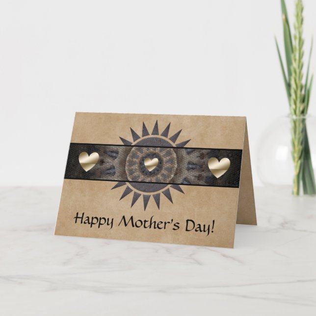 Cartão de Dia de as mães Sudoeste com Corações (Frente)
