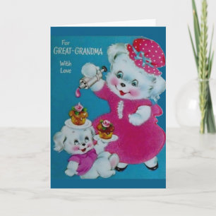 Cartão De Dia de as mães Vintage Para Avó Excelent