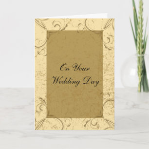 Cartão de Dia de Casamento Distante e Elegante