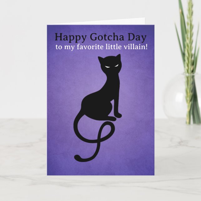 Cartão de Dia de Gotcha de Gato Preto - Gato Void  (Frente)