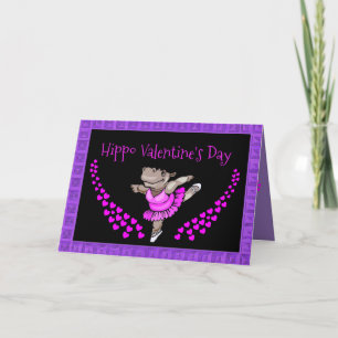 Cartão de Dia de os namorados bonito com Hippo Bal