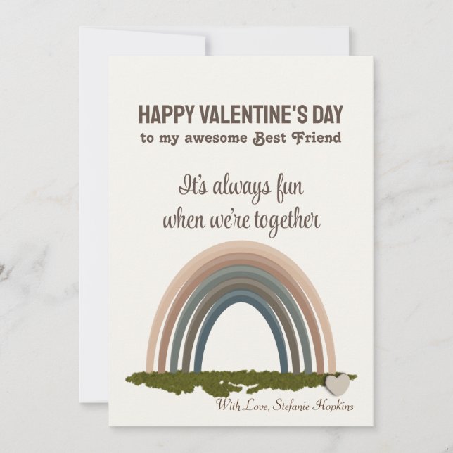 Cartão de Dia de os namorados Chic Rainbow para o  (Frente)