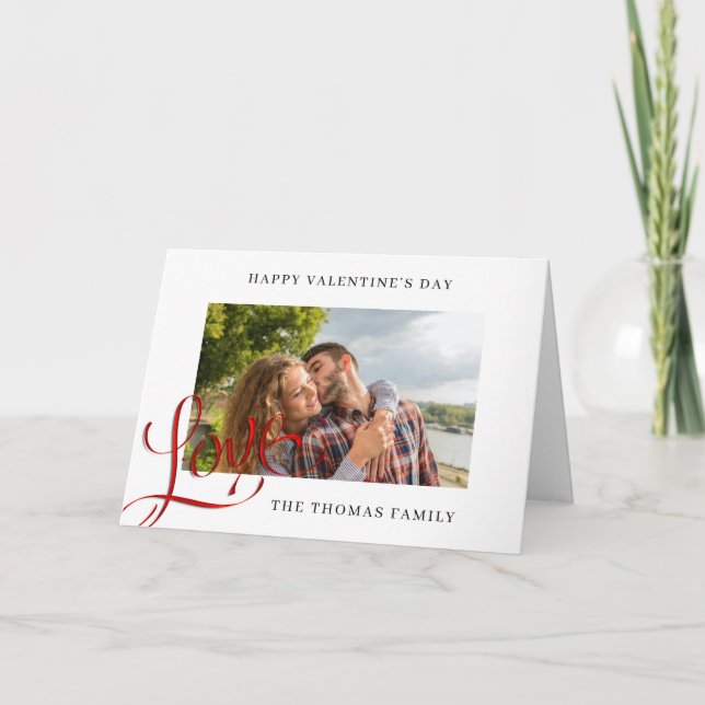 Cartão de dia de os namorados com Caligrafia de Am (Frente)