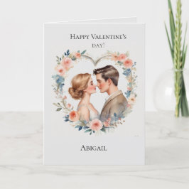 Cartão de Dia de os namorados cor-de-rosa para ela