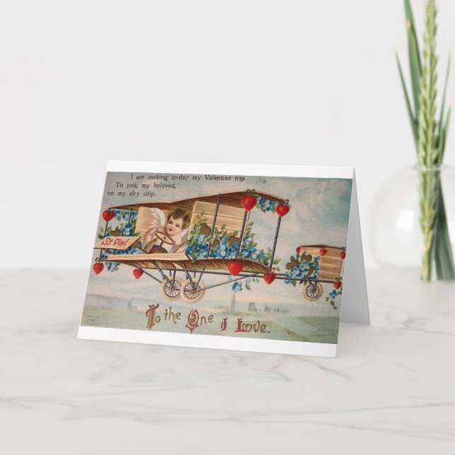 Cartão de Dia de os namorados de avião Vitoriano C (Frente)