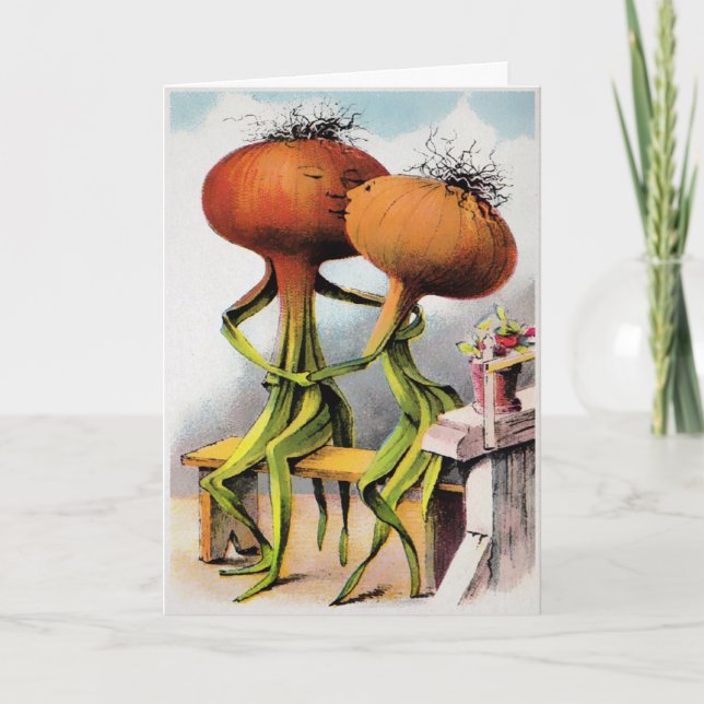 Cartão de Dia de os namorados de Cebolas de Beijo  (Frente)