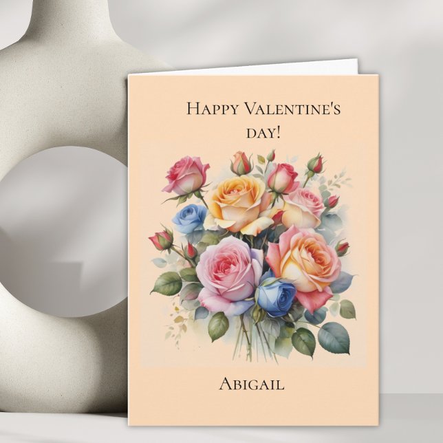 Cartão de Dia de os namorados para Rose bouquet (Criador carregado)