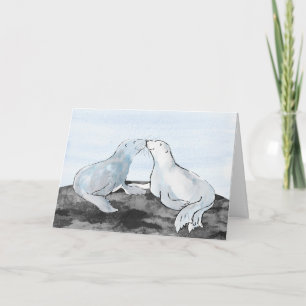 Cartão de Dia de os namorados para selos de beijaç