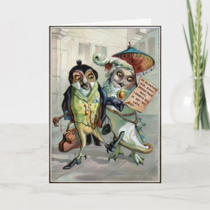 Cartão de Dia de os namorados Vintage Owls