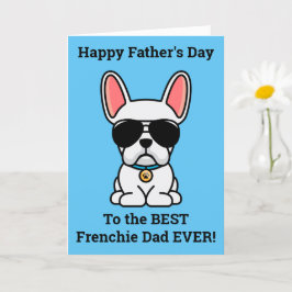 Cartão de Dia de os pais de Buldogue Branco Mascul