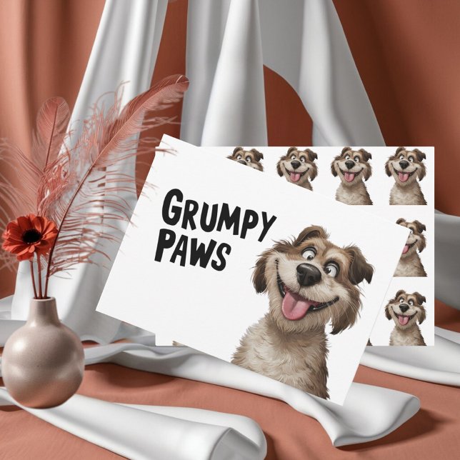Cartão De Dia de os pais De Cachorro Cheio - Patin (Bring a smile to Dad's face with this cheerful, goofy dog card!)