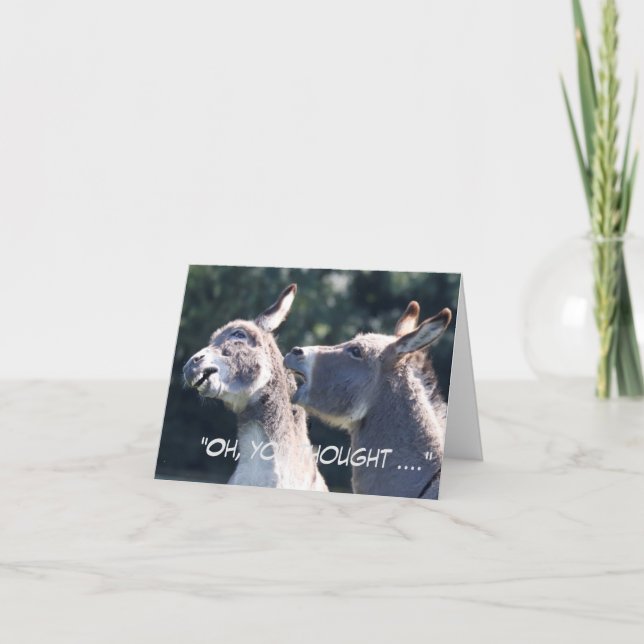 Cartão de Dia de os pais engraçado com burros (Frente)