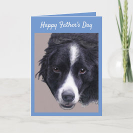 Cartão de Dia de os pais Feliz (Border Collie)