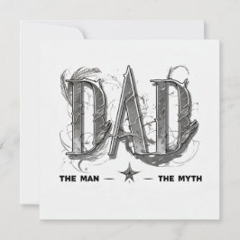 Cartão de Dia de os pais "PAI" Monocromático Moder