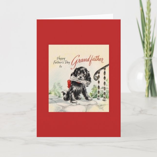 Cartão de Dia de os pais Vintage Avô (Frente)