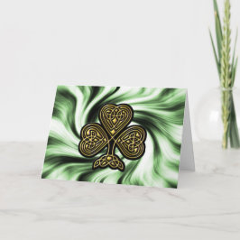 cartão de Dia de São Patrício de pedra-do-shamrock