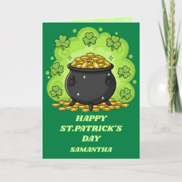 Cartão de Dia de São Patrício Pot O' Luck