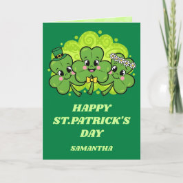 Cartão de Dia de São Patrício Shamrock Smiles