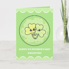 Cartão de Dia de São Patrício Shamrock Snuggles