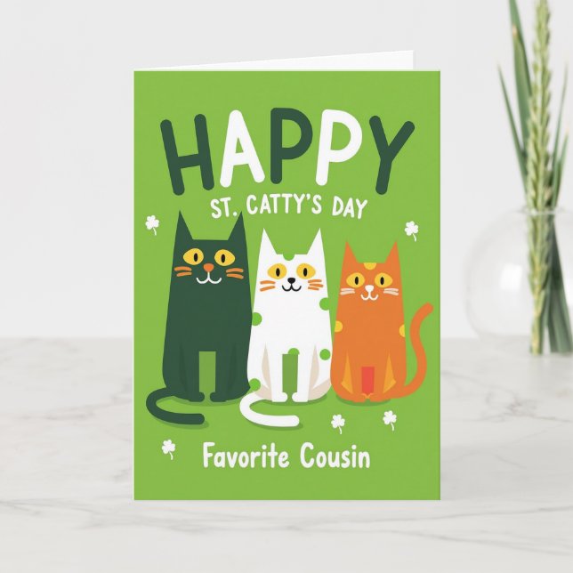 Cartão de Dia de St Catty para Primo (Frente)