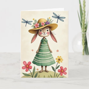 Cartão de Dia de Verão Bunny Blooms