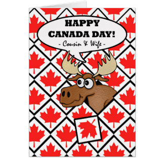 Cartão de Dia do Canadá para Primo e Esposa, Moose