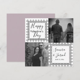 Cartão de Dia do Namorados de Foto Branco Preto co