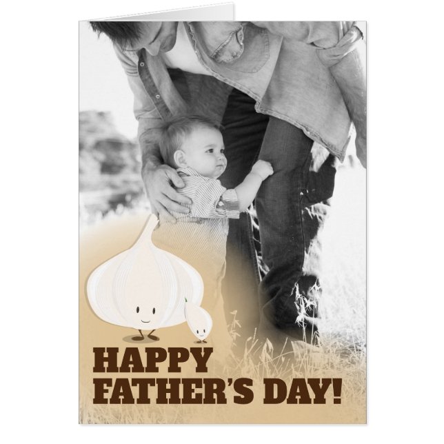 Cartão de Dia do Pai com Foto em Alho (Frente)