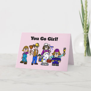 Cartão de Dia do Trabalhador feminino ou feminino