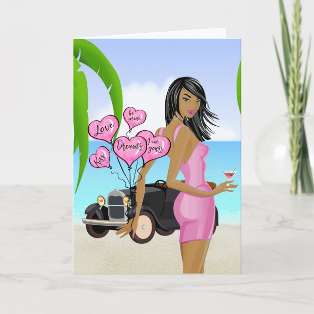 Cartão de Dia dos Namorados Afro-Americano (Frente)