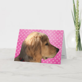Cartão de Dia dos Namorados com Cachorrinho Golden