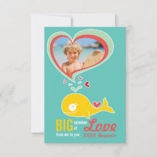 Cartão de Dia dos Namorados com Foto da Baleia de 