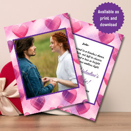 Cartão de Dia dos Namorados com Foto e Poema Perso