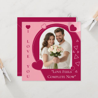 Cartão de Dia dos Namorados Cor-de-Rosa Personaliz