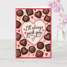 Cartão de Dia dos Namorados de Chocolate para Ele