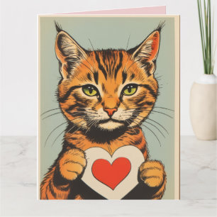 Cartão de Dia dos Namorados de Gato Malhado