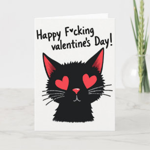 Cartão de Dia dos Namorados de Gato Preto Malcriad