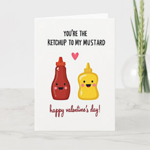 Cartão de Dia dos Namorados de Ketchup e Mostarda