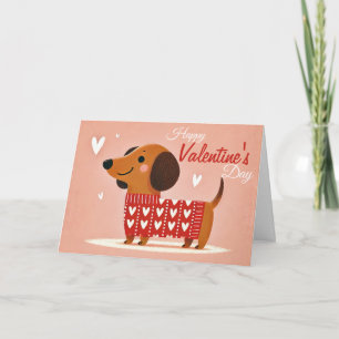 Cartão de Dia dos Namorados do Dachshund
