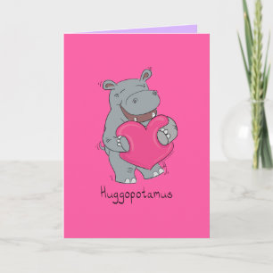 Cartão de Dia dos Namorados do Huggopotamus Hippo