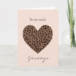 Cartão de Dia dos Namorados Francês Estou Louco po