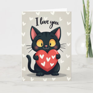 Cartão de Dia dos Namorados Gato Te Ama