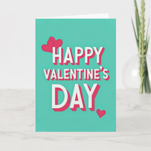 Cartão de Dia dos Namorados Happy Aqua Valentines